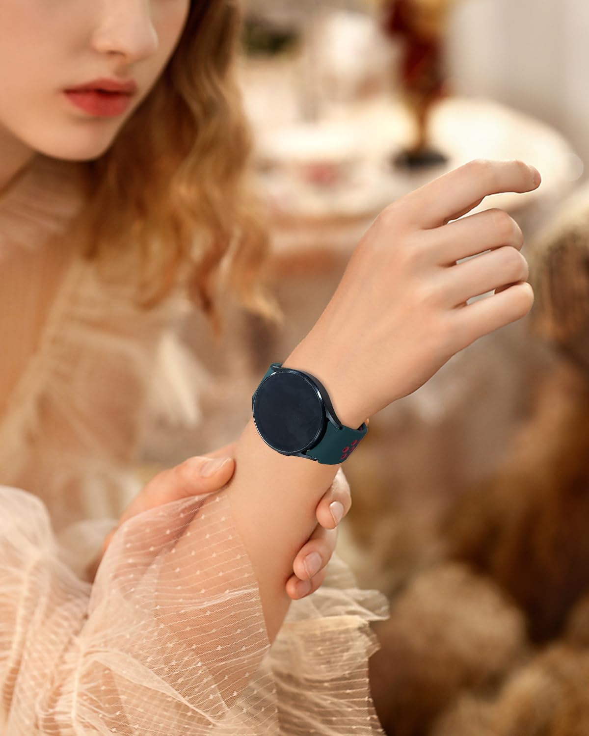 Paquete de 2 correas sin huecos compatibles con Samsung Galaxy Watch 6 5 4 Band 44mm 40mm/Galaxy Watch 6 Classic Band 47mm 43mm/Watch 5 Pro 45mm/Watch 4 Classic 46mm 42mm, 20mm, correa deportiva de