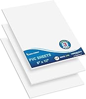 Vista 110 de Mega Format Hojas de plástico de PVC expandido, hoja blanca rígida de 6 x 12 pulgadas para manualidades, señalización y exhibiciones, tablero de PVC