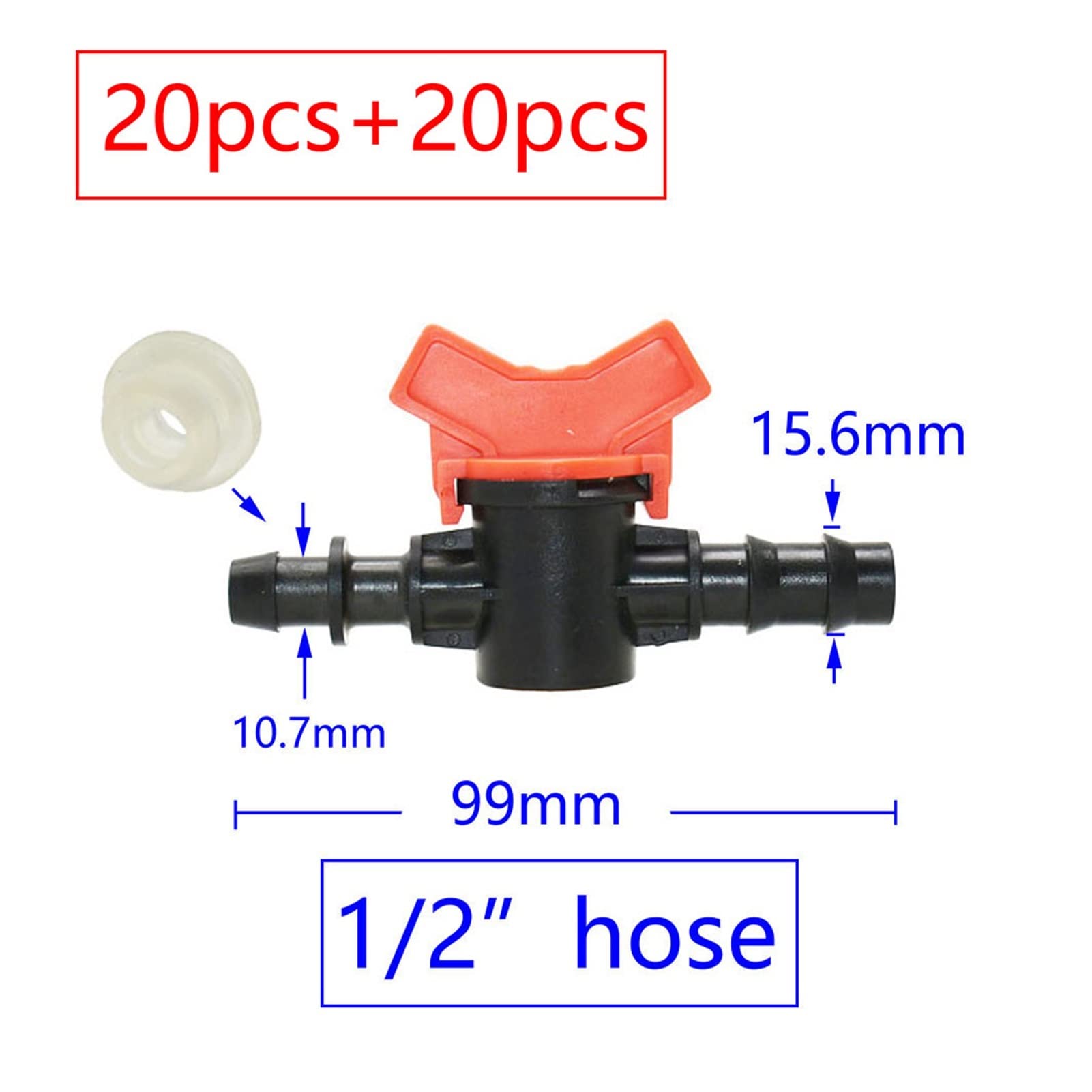 Adaptador de manguera de plomería de jardín 12 mm a 1/2 3/4 Conector de la manguera del conector de la manguera Garden con el conector de agua del anillo de sellado 16 mm 20 mm Agua del tubo de agua a