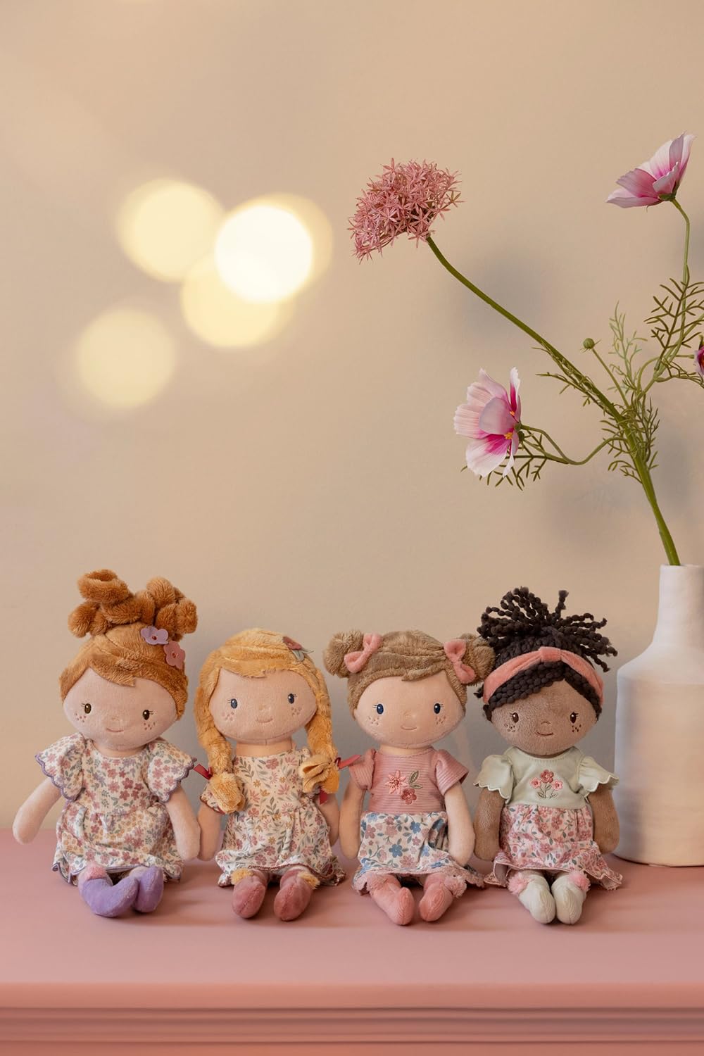 Little Dutch Weiche Stoffpuppe Kuschelpuppe - Puppe Evi - 35 cm groß - für Mädchen ab 12 Monate - Blumenmädchen