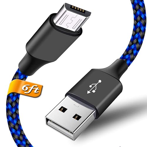 Miniatura 1 de Cable de carga micro USB de 6 pies compatible con Fire HD HDX Tablet 7 8 10, cable de carga rápido PS4 para Xbox One SXElite, Playstation 4, PS4