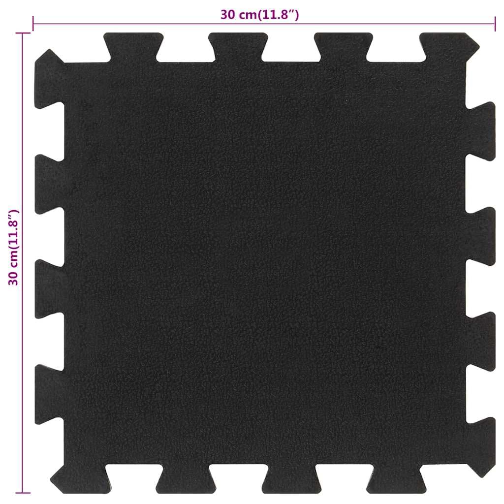 Gummimatten 16er Set Bodenfliesen 30x30 cm, 16 mm Dicke, Stoßdämpfende Fitnessmatten, Rutschfeste Gummifliesen für Fitnessraum, Garage und Werkstatt, Schwarz