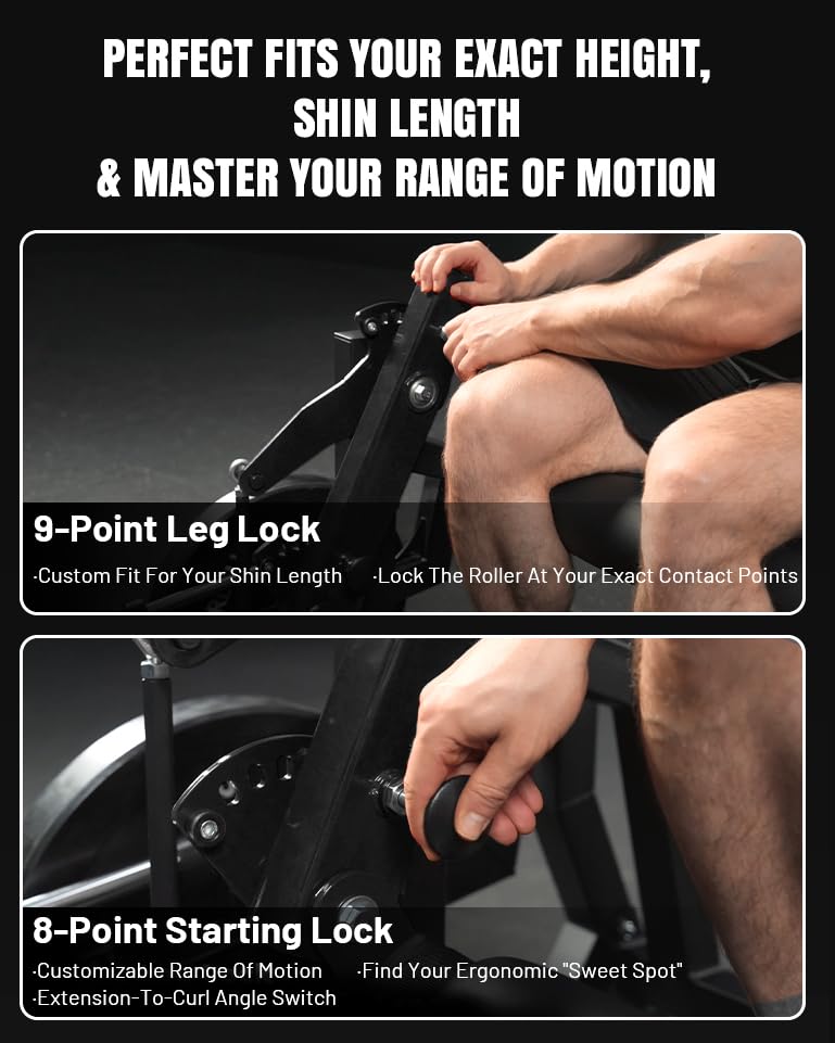 Image of Mikolo Leg Extension and Curl Machine, Adjustable Leg Curl Machine for Home Gym, Seated Leg Extension and Lying Leg Curl Machine, Leg Workout Equipment with 1:1 Resistance System