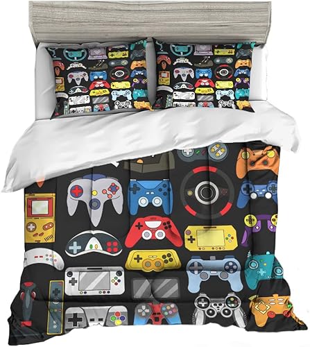 Miniatura 10 de Sunnycitron Juego de edredón con diseño de gato de dibujos animados tamaño individual, juego de edredón con diseño de gato en 3D, diseño de gato,