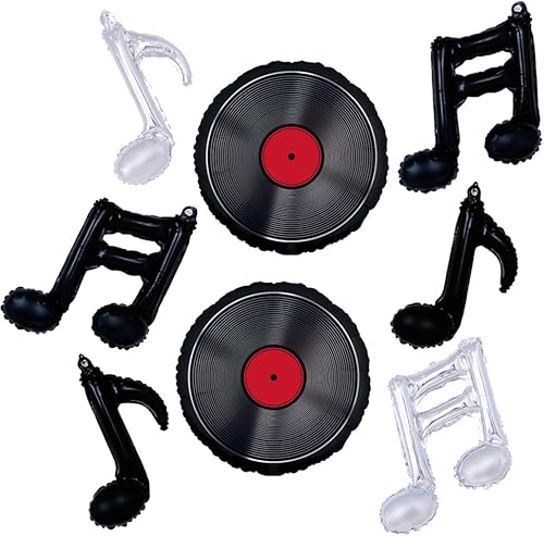 Miniatura 1 de Globos de grabación, notas musicales, globos de vinilo, decoración de globos con temática retro de discoteca rock and roll, decoración para décadas,