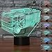 Produktbild 3D feuerwehr - auto Illusions-Lampen, Tolle 7 Farbwechsel Acryl berühren Tabelle Schreibtisch-Nachtlicht mit USB-Kabel für Kinder Schlafzimmer Geburtstagsgeschenke Geschenk