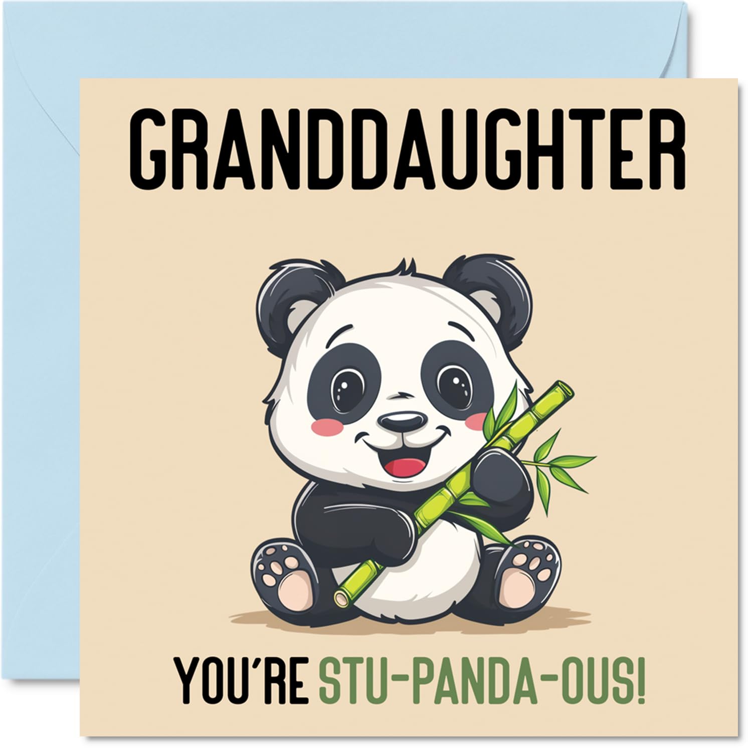 Birthday Cards for Granddaughter - Stu-Panda-ous - Funny Happy Birthday Card for Granddaughter from Grandparents, 145mm Joke Bday Greeting Cards Women Her