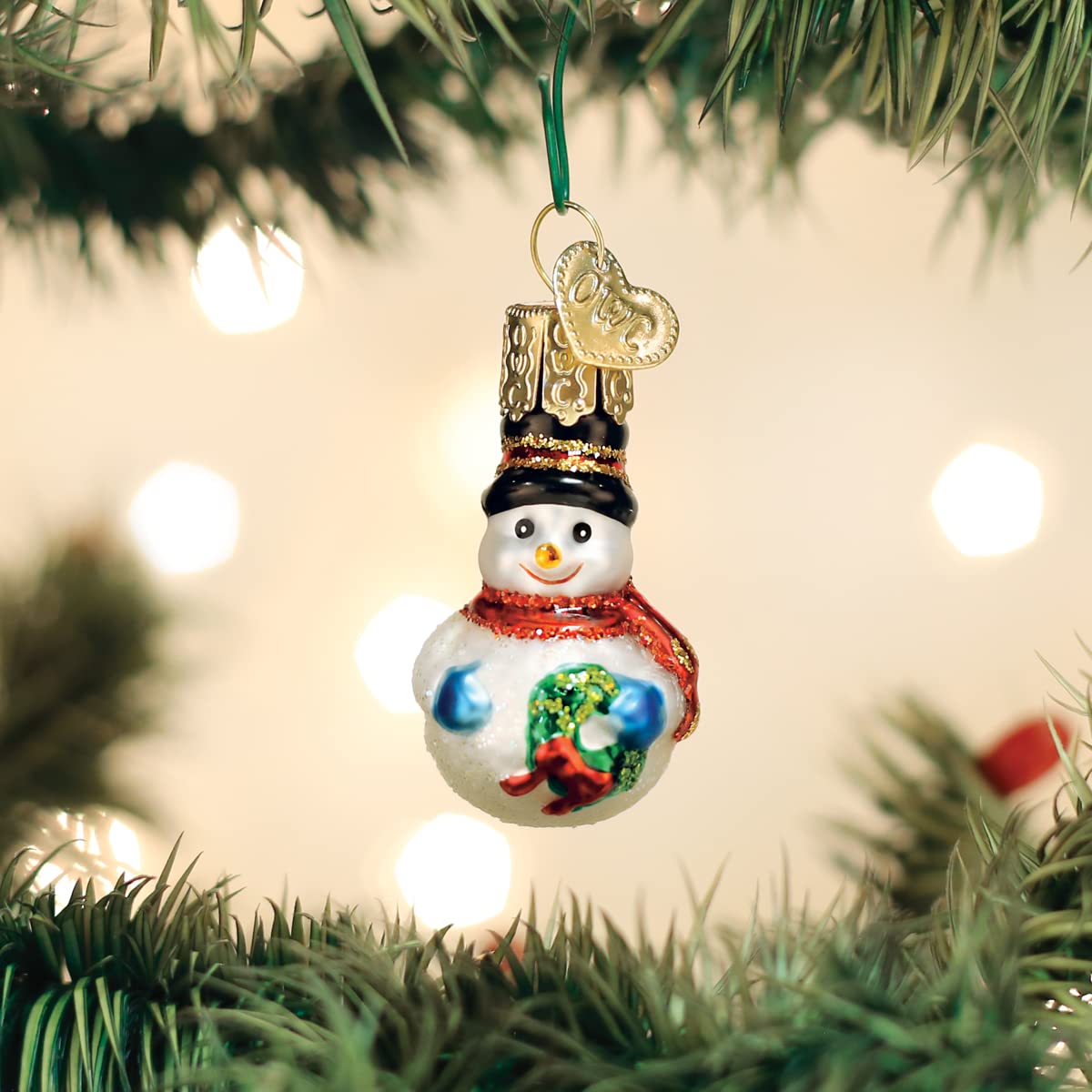 Amazon.co.jp: Old World Christmas ミニ雪だるま 吹きガラス