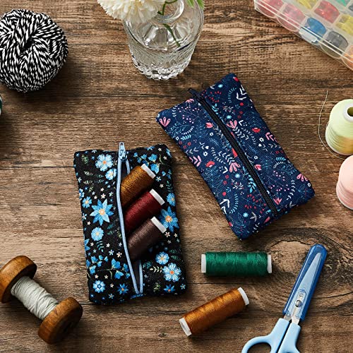 Kigeli 2 Pieces Purse Tissue Holder Travel Tissue Pouch For Purse Fabric Zipper Enclosed Pouches Reusable Flower Pattern Tissue Holder For Purse Coins thumb #6