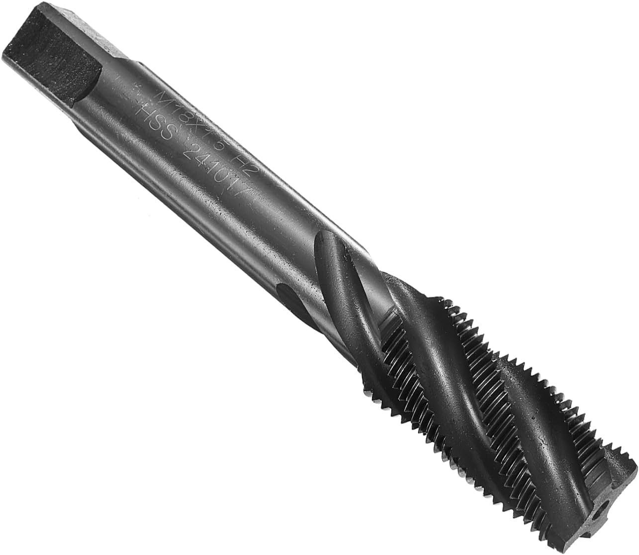 uxcell Spiral Flute Thread Taps M18 x 1.5 H2 Metric Machine Threading Tap Bit, Nitrided Coated Screw Tapping Repair Tool, M2 High-Speed Steel (HSS)