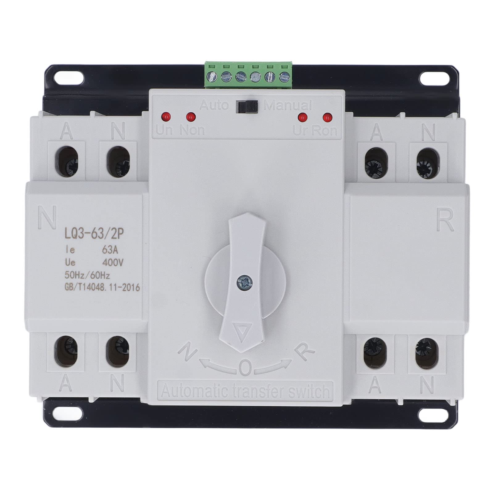 Dual Power Automatic Transfer Switch AC 230V 2P 63a CB Automatic Changeover Toggle Switch Double Transfer Switch for Municipal Electricity, UPS, Inverter, Solar