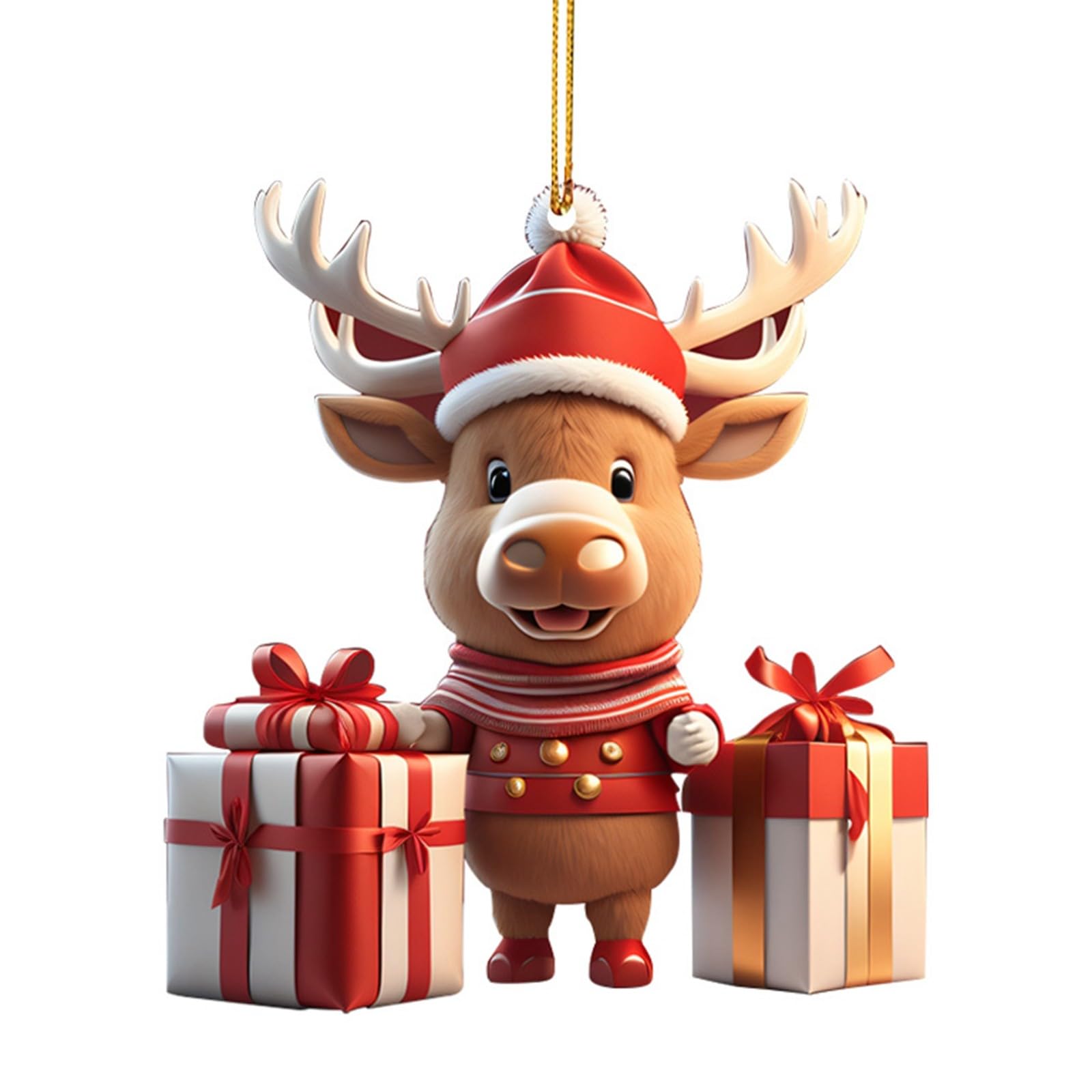 Adorno de Navidad personalizado de reno, decoración de árbol de Navidad, colgantes de árbol de Navidad, adorno colgante de Navidad, decoración colgante de Navidad