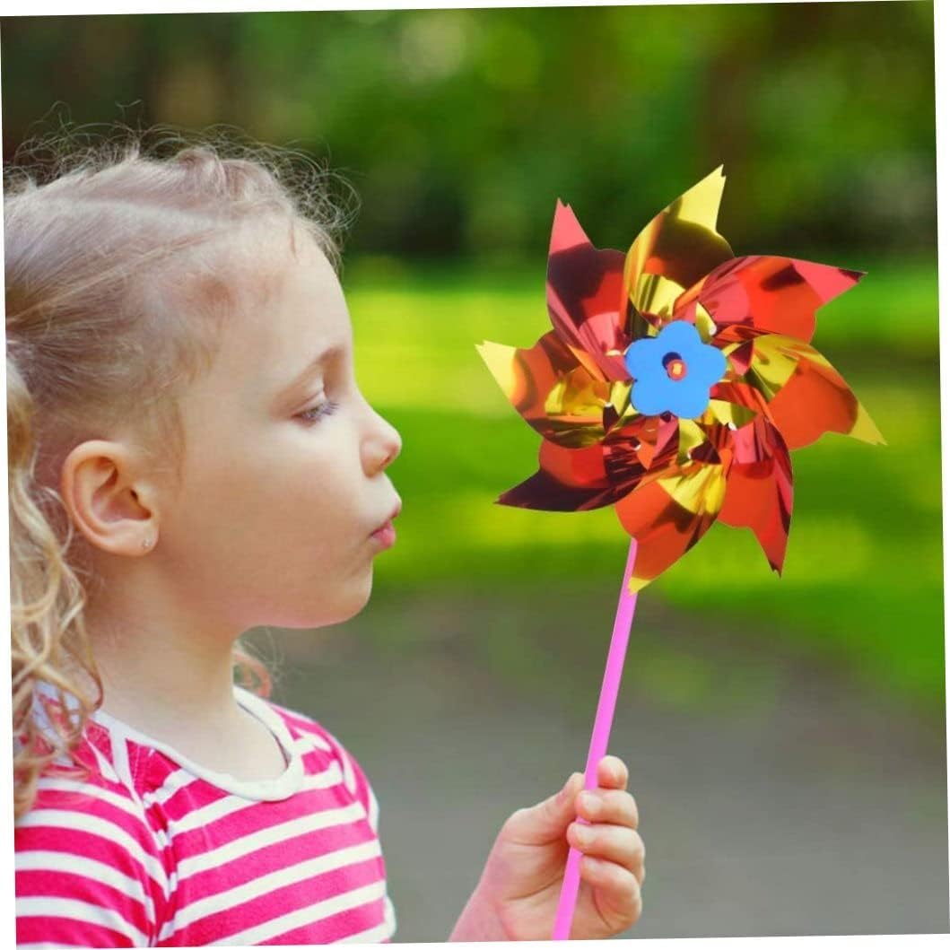 Set di 100 Ruote a Vento Arcobaleno in Plastica, Mulino a Vento per Feste, Giardino, Prato, Decorazione e Sculture da Giardino