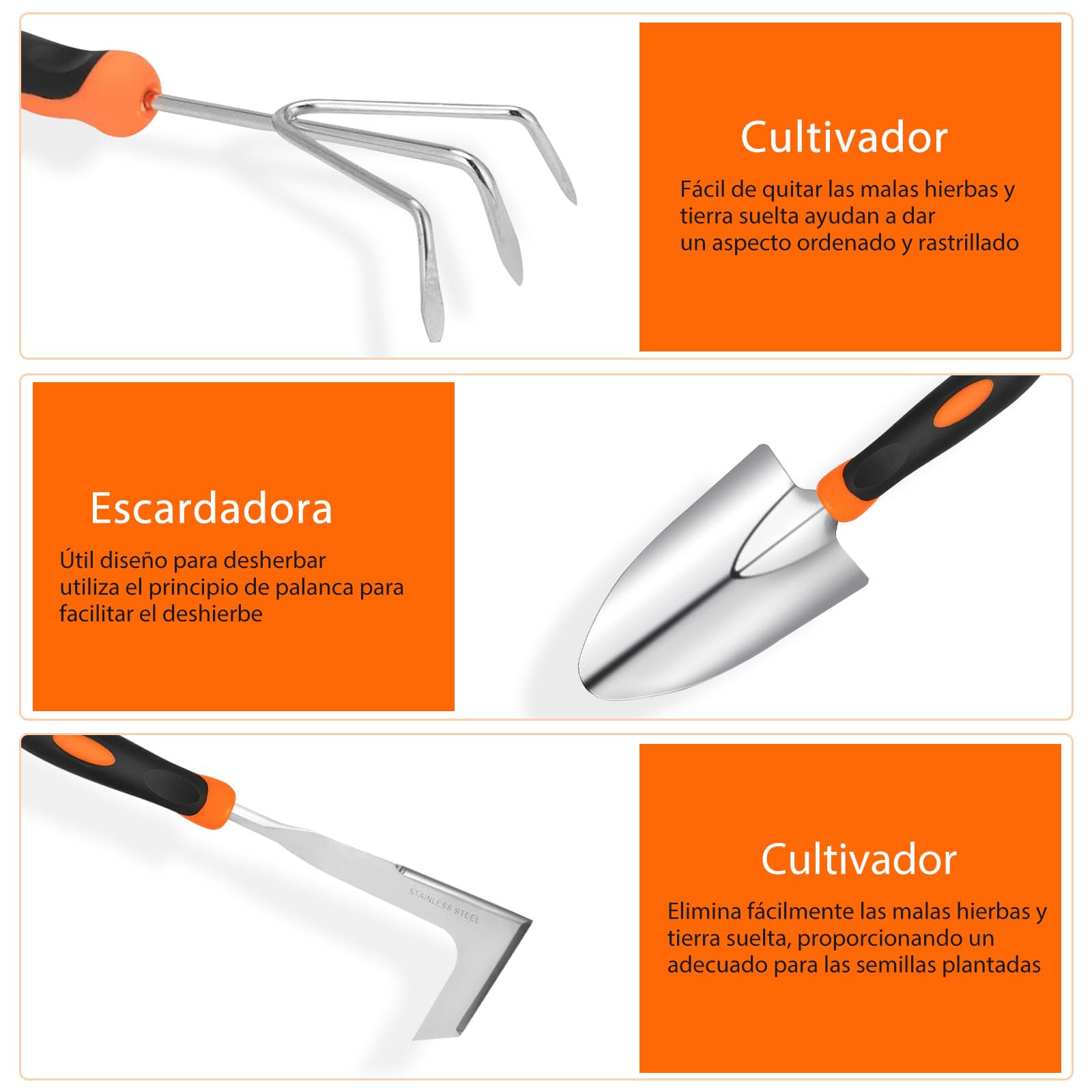 Kit Jardineria, 10 Piezas de Alta Resistencia Juego de Herramientas de Jardinería, Set Jardineria para Jardinería, Regalos para Mujeres y Hombres
