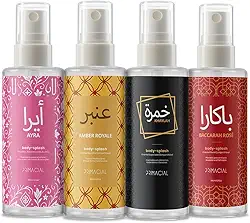 Kit Body Splash Árabes 100ml Ayra, Baccarah Rosé, Amber Royale e Khaylah by Primacial