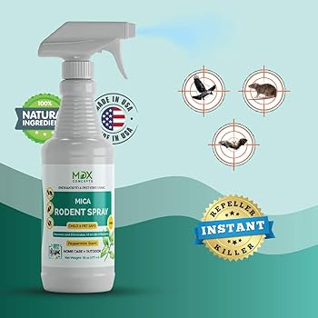 mdxconcepts Mice Repellent Spray - Peppermint Oil - Humane Mouse Trap Substitute - Made in USA - 16 oz Organic Spray ...