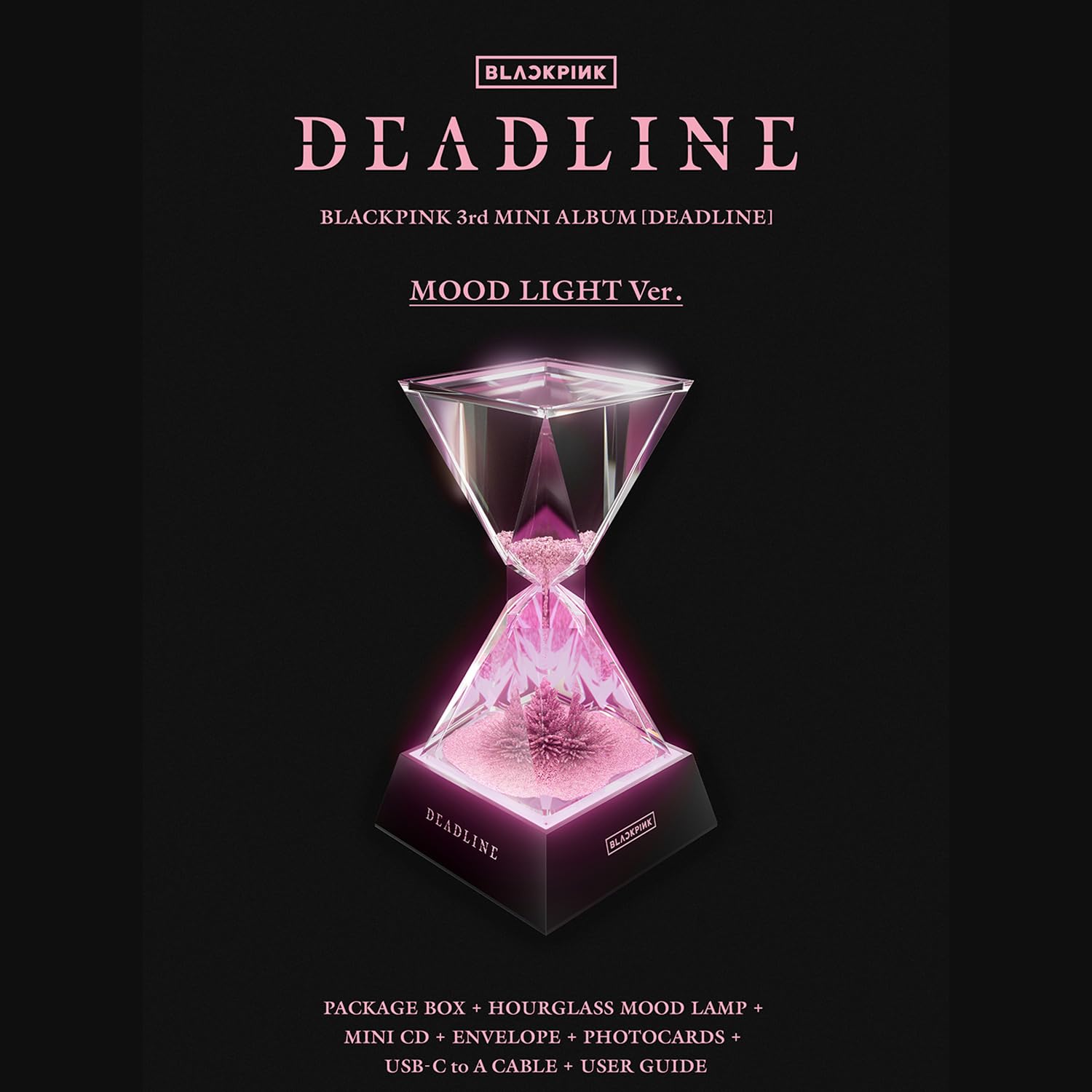 DEADLINE 3rd MINI ALBUM (MOOD LIGHT Ver.) Package Box + Mini User Guide + USB-C to A Cable + 2 Pin Badges + 4 Extra Photocards Official K-POP Sealed Album