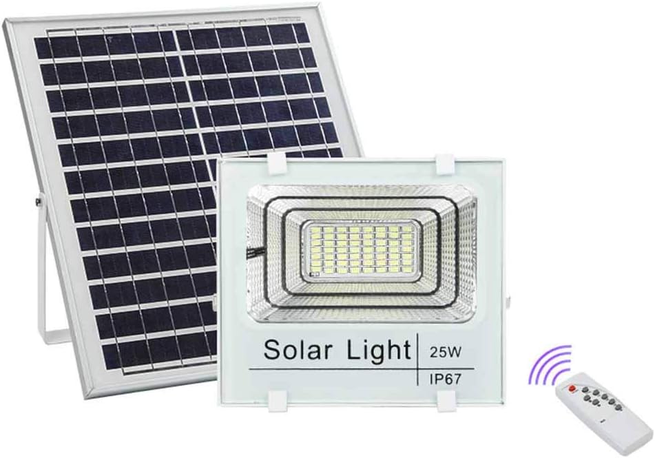 SZ&LAM LED Solar Flood Lights,Outdoor Dusk to Dawn Remote