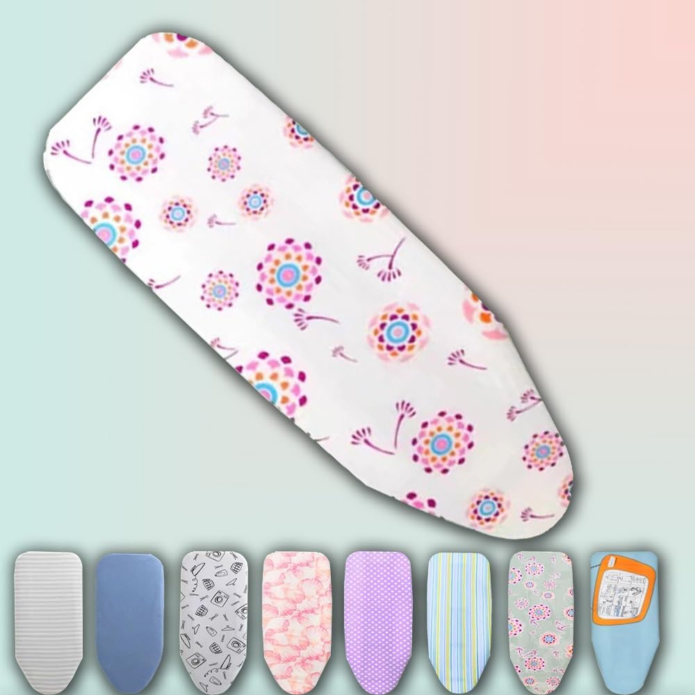 Mnuvxzaewf Dandelion 13X36 Inch Pad, Cotton Ironing Board Replacement Cover, Adjustable Iron Covers Durable Scorch And Staining(Dandelion)