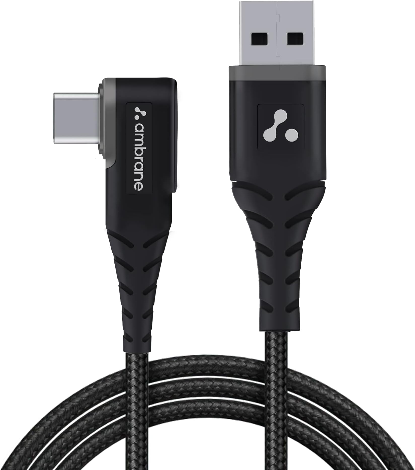 - Type C Mobile Charging Cable 3A Fast Charging, 1M, L Shaped Braided Cable, 480Mbps Data Transfer for Smartphones, Tablets, Laptops & Other Type C Devices (ABLC10, Black)