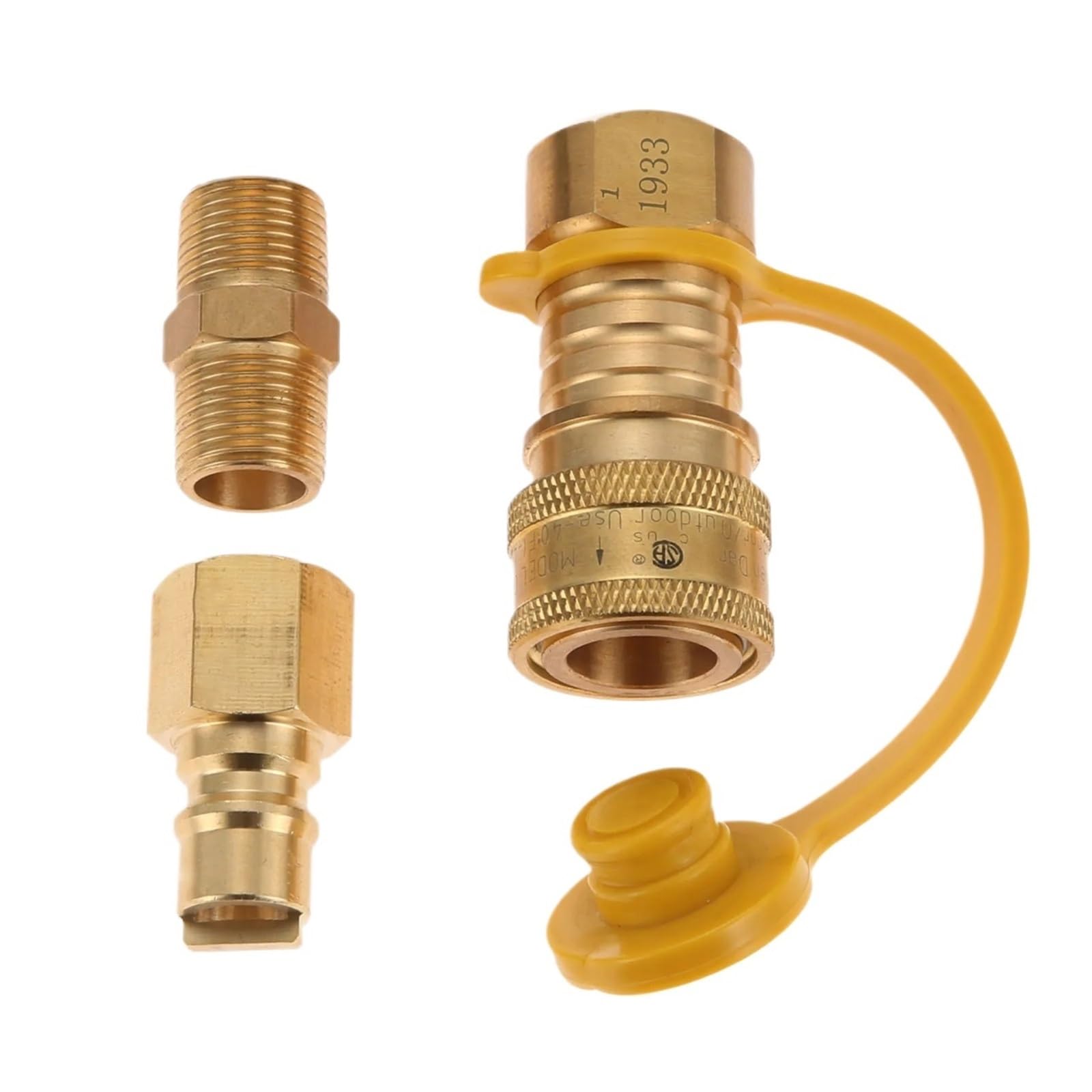 3/8 Zoll Erdgas Schnellkupplung Messing Propan Adapter Armaturen for LP Gas Propan Schlauch Schnellkupplung for Grill