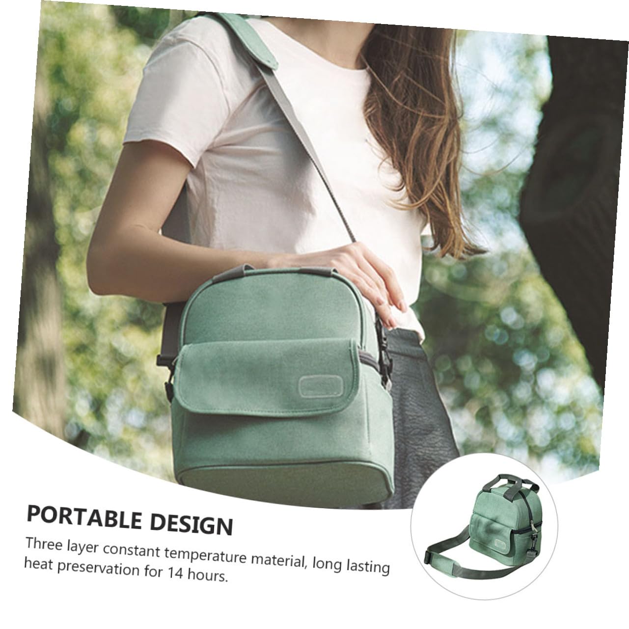 IMIKEYA Bolsa Portátil para Verde de Doble Capa, Leche Materna
