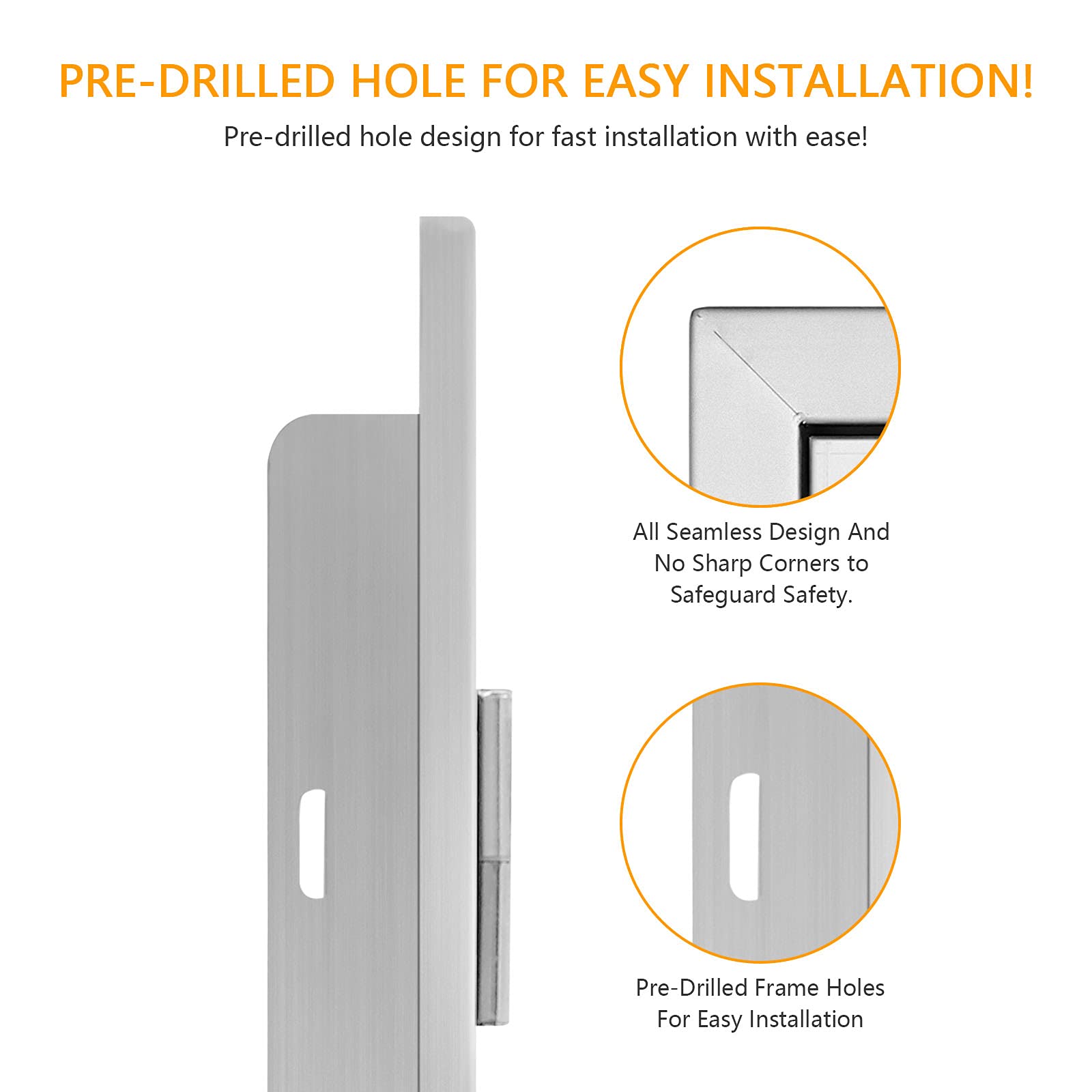 BBQ Future Stainless Steel Outdoor Kitchen Door 14W x 20H Inch, Cabinets Vertical Single Access Doors for Grilling Station or Commercial BBQ Island, Outside Grill Door with Magnet