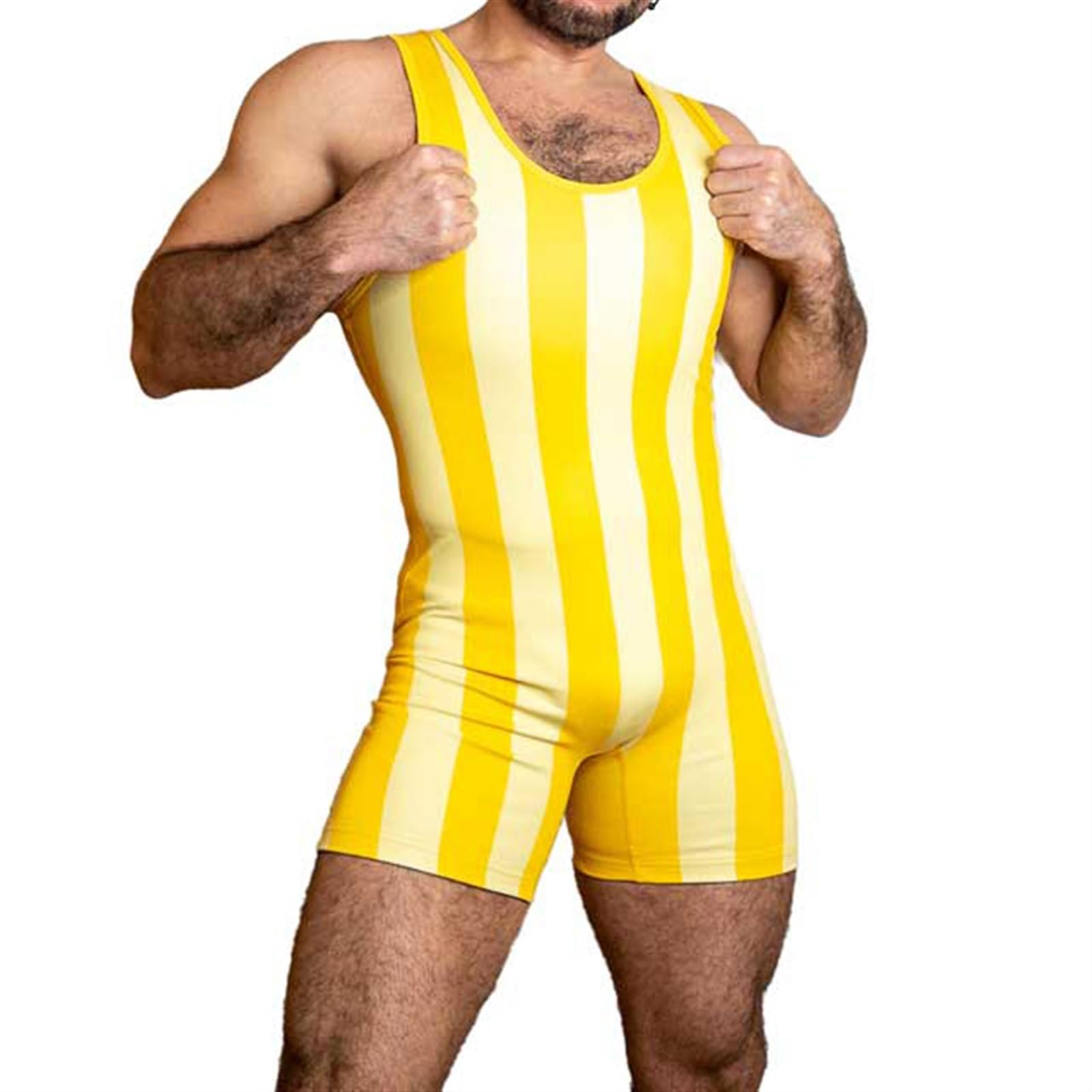 Herren Sporthemden Wrestling Singlet, vertikale Streifen Einteiler Boxer Singlet Bodywear Bodysuit Gym Sport Fitness Unterhemden
