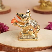 The Spiritual Living Moshak Idol | 2.25 Inch | Rat for Ganesh Ji - Ganpati - Ganesha | Chuha Mushak Vahan | Ganesh Chaturthi Decoration | Mouse Statue | Festive Decor | चूहा | Gold Plated 24K |