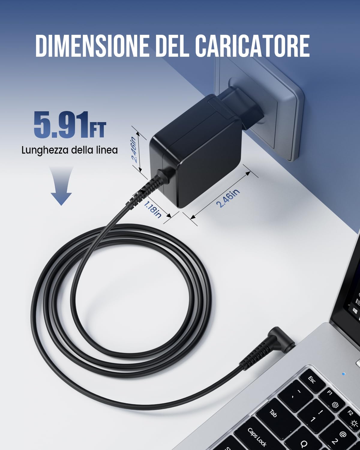 65W Caricatore PC Portatile Alimentatore per Lenovo V15 V14 V17 G2 G3