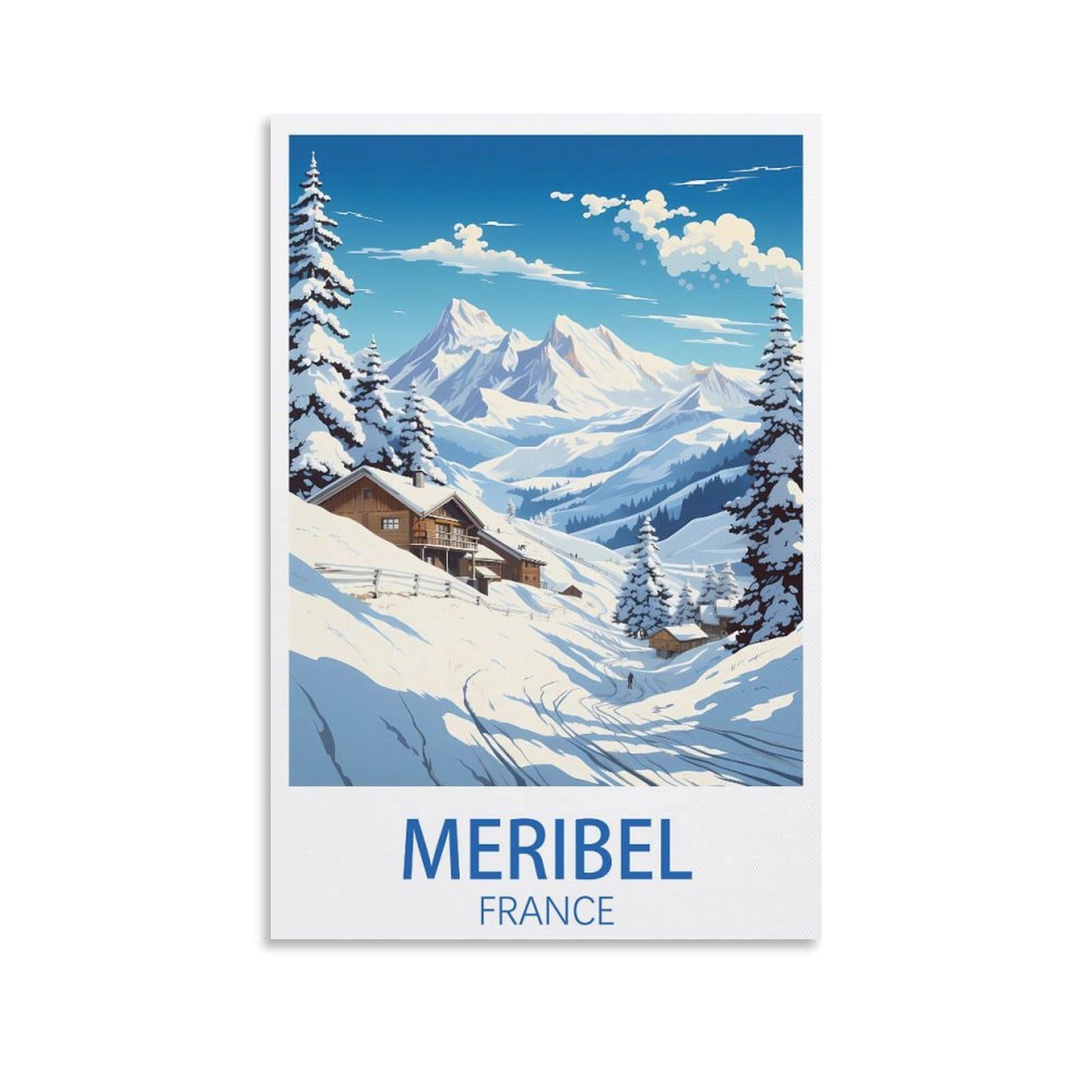 EZMLFA 5D Diamond Painting Kits,Meribel France,Diamond Painting Kits for Beginners Round Full Drill Painting with Diamonds Gem Art for Home Wall Decor 50x60cm