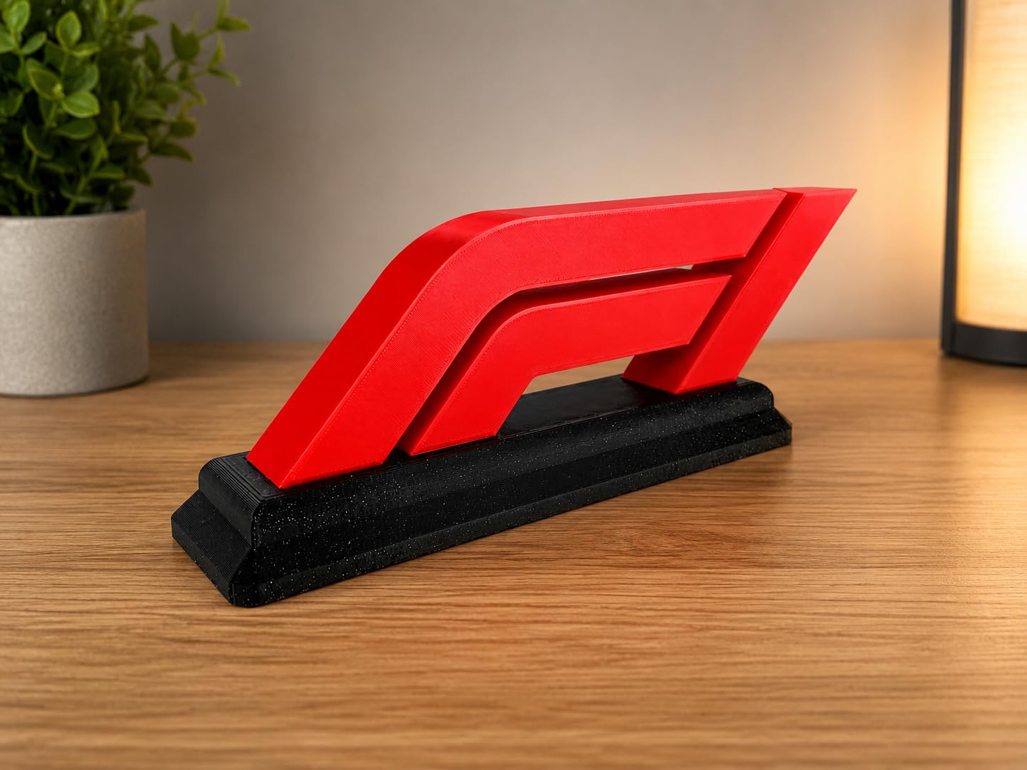 Formulaa 1 Logo Display – F1 Desk decor for Car Lovers | Stylish Red & Black Motorsport Decor Gif-image-34