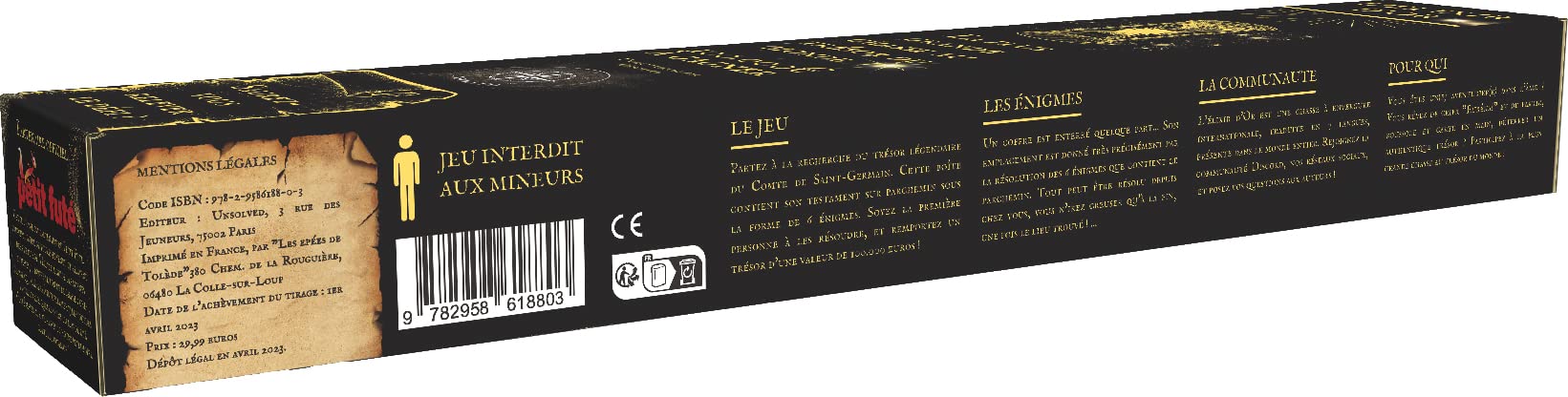 Asmodee Unsolved L'Elixir d'or - Jeux d'enquête - Chasse au trésor - Jeu d'énigmes - A partir de 18 Ans - 4 Joueurs