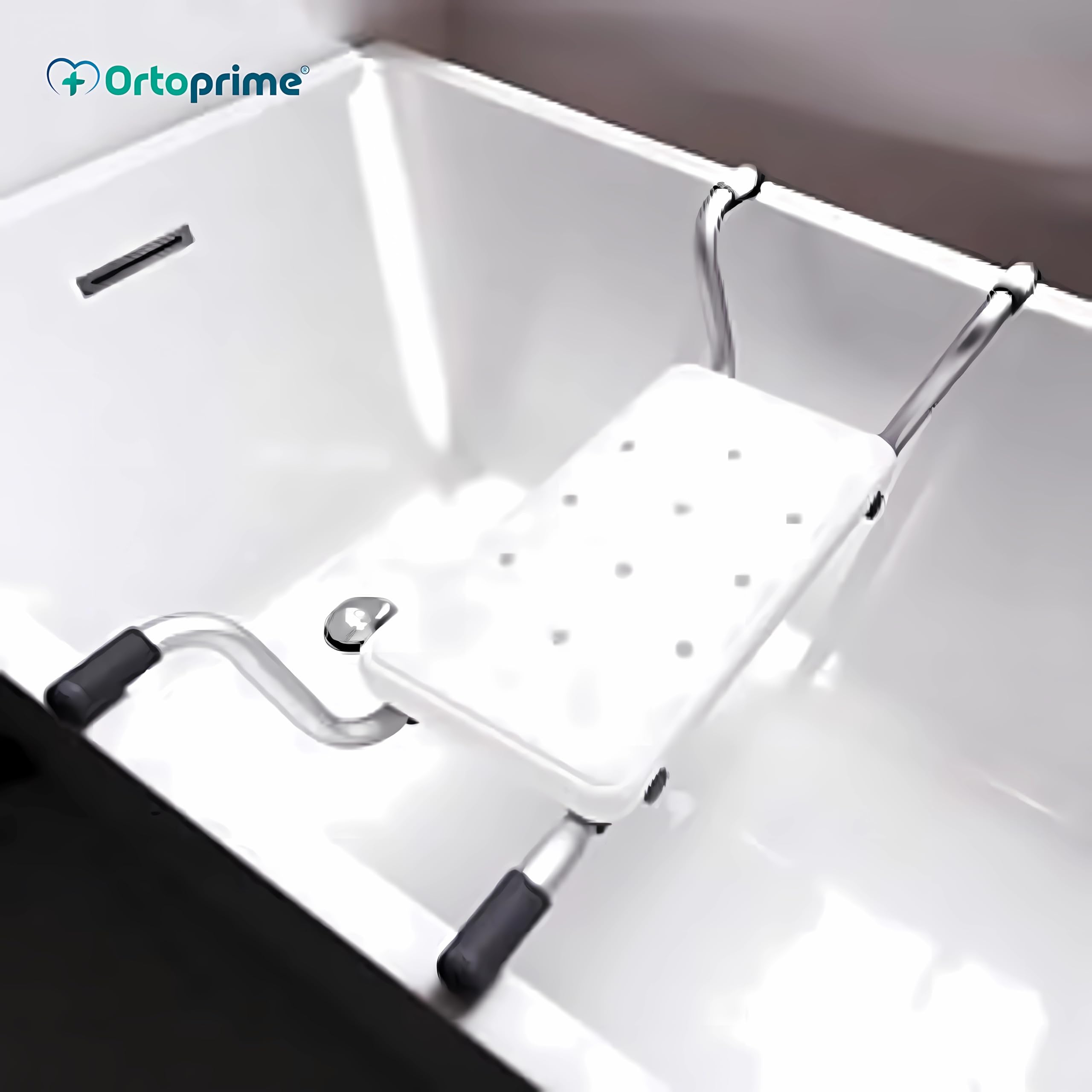 OrtoPrime Asiento de Bañera Adulto Antideslizante - Tabla Bañera - Silla Bañera Personas Mayores Ortopedia Baño - Tabla de Baño para Bañera de Seguridad