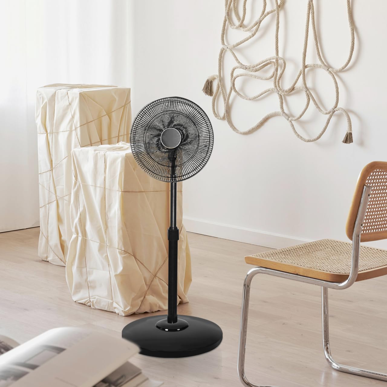 PRETYZOOM Base De Ventilador De Pie De PláStico Negro 15.35X15.35X1.57In Soporte Estable Reemplazable Para Ventilador De Pedestal FáCil InstalacióN Accesorio Para Hogar