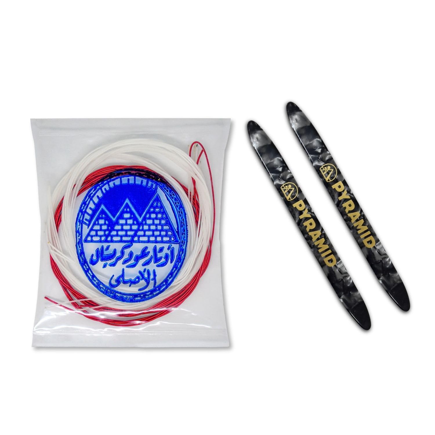 Ägyptische Professionelle 10 Oud Saiten Gitarre Kupfer überzogene Nylon Oud + 2 Stück Pyramidenprofi Standard Oud Plektrum Plektrum Ud Risha Reeshe Germany Oudh Musikinstrument Zubehör