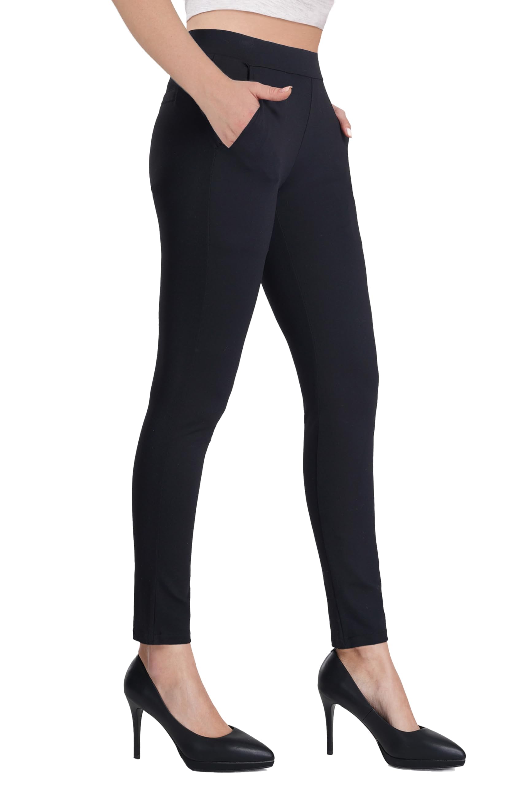 Bamans Dress Pants for Women Work Business Office Skinny Tummy Control Trousers Stretchy Formal Slacks