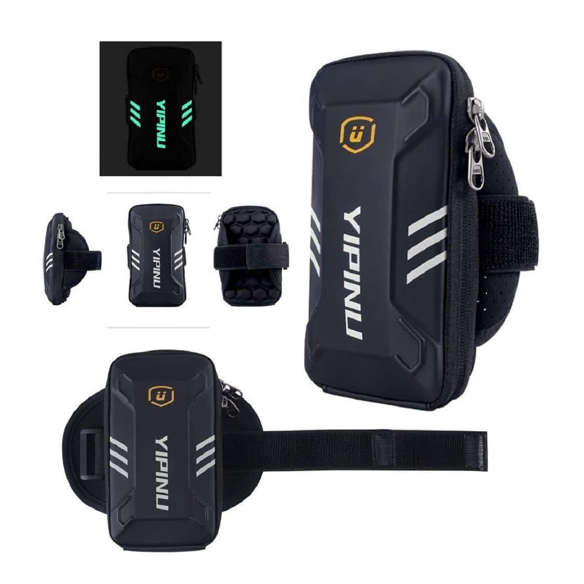 Wodoodporna Odblaskowa Opaska na Ramię Sport Running Gym CyclingBbk Vivo Iqoo 10 5G (2022) - Czarny