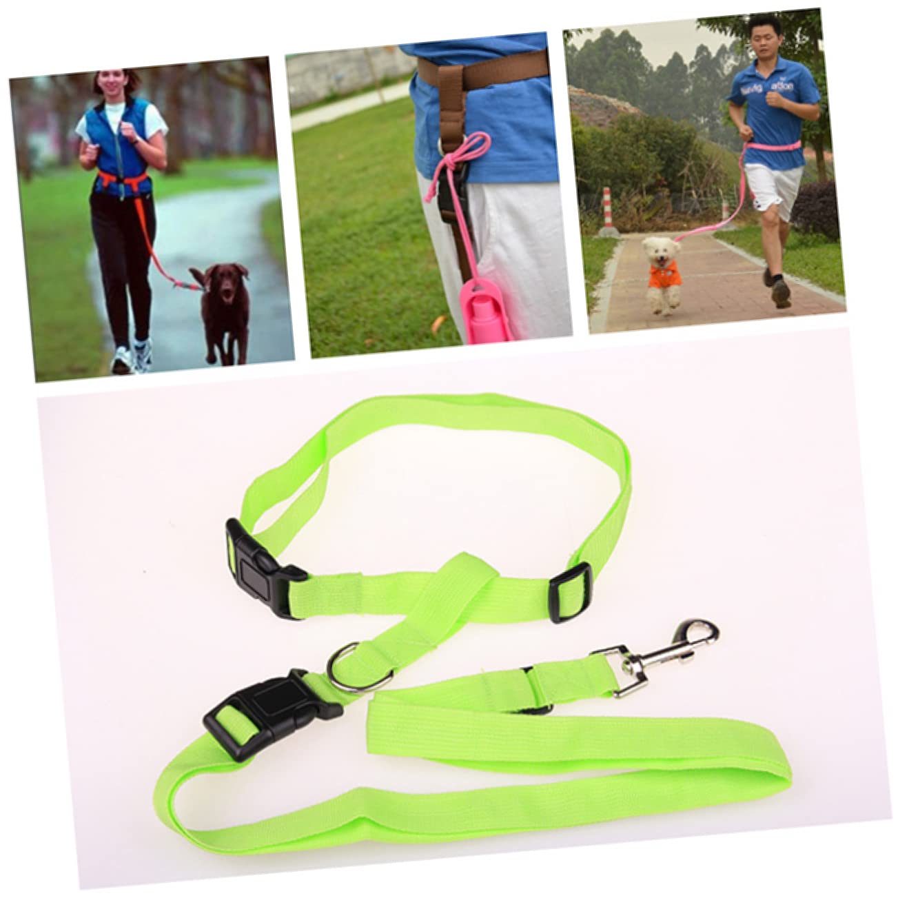 BESPORTBLE Strong Nylon Dog Leash Waist Dog Walker Hands- Leash Comfortable Quick-Release for Hiking
