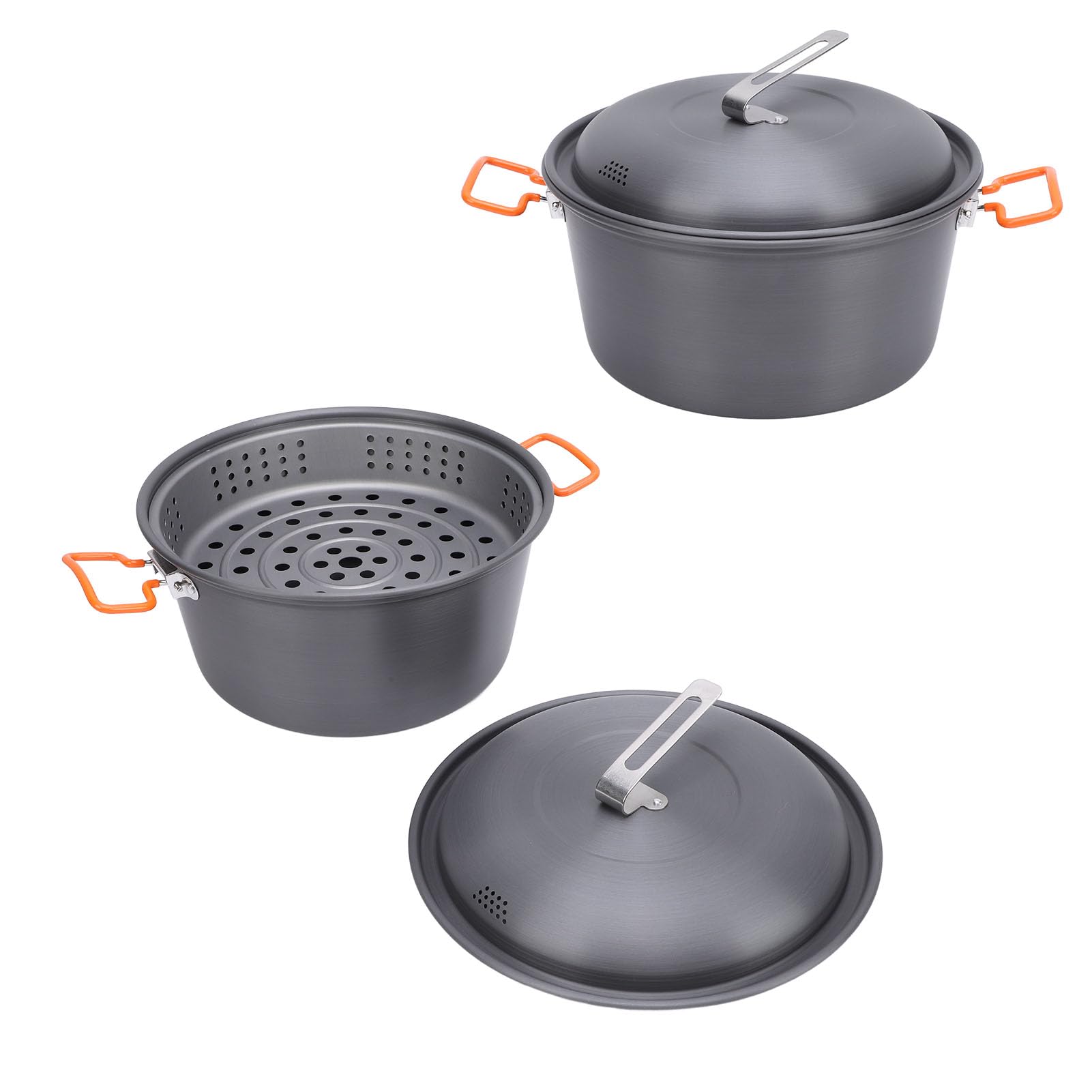 Annadue Olla para Pícnic Al Aire Libre, Utensilios de Cocina Portátiles de Gran Capacidad para Acampar, 5L, para Cocinar, Hervir y Asar Al