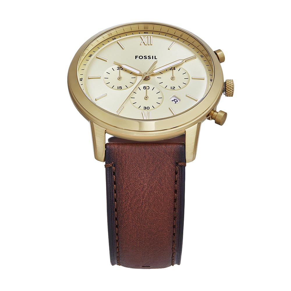 FOSSIL Neutra Uhr für Herren, Quarz-Chronographenwerk mit Lederarmband