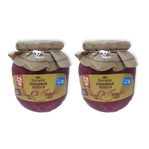 Dworek Borsch Sopa ucraniana, 100% natural, sin conservantes, sin OMG y fácil de preparar sopa con agua de manantial, 24.3 onzas, paquete de 2