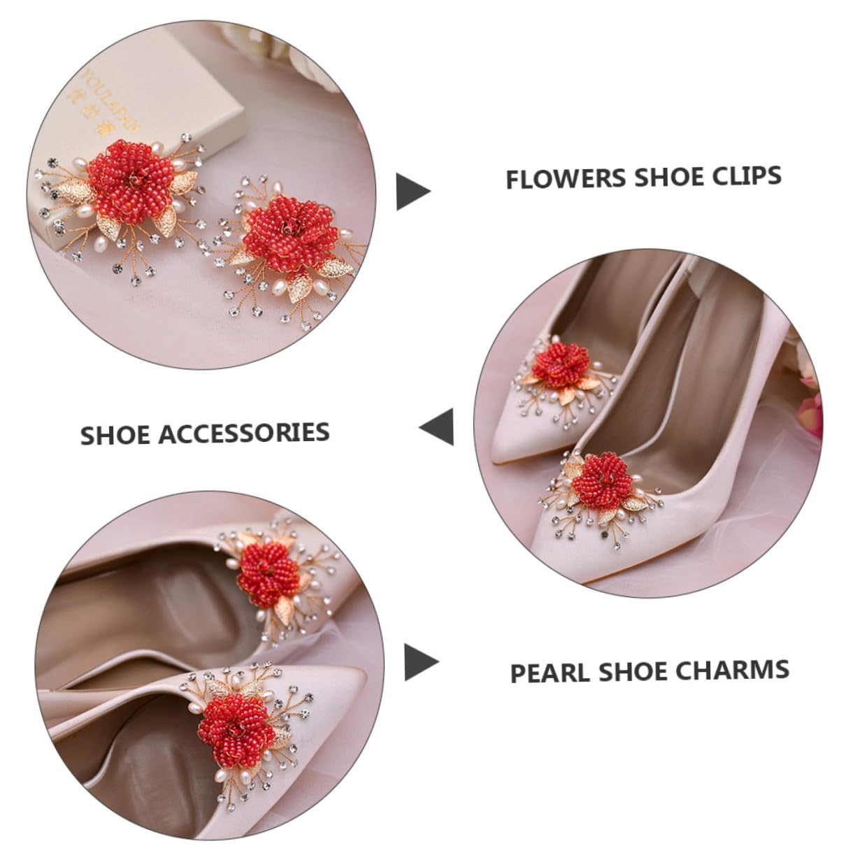 6pezzi Fibbie Per Scarpe Forma Di Fiore Decorazioni Per Scarpe Da Sposa e Cerimonie Accessori Moda Per Eventi Speciali
