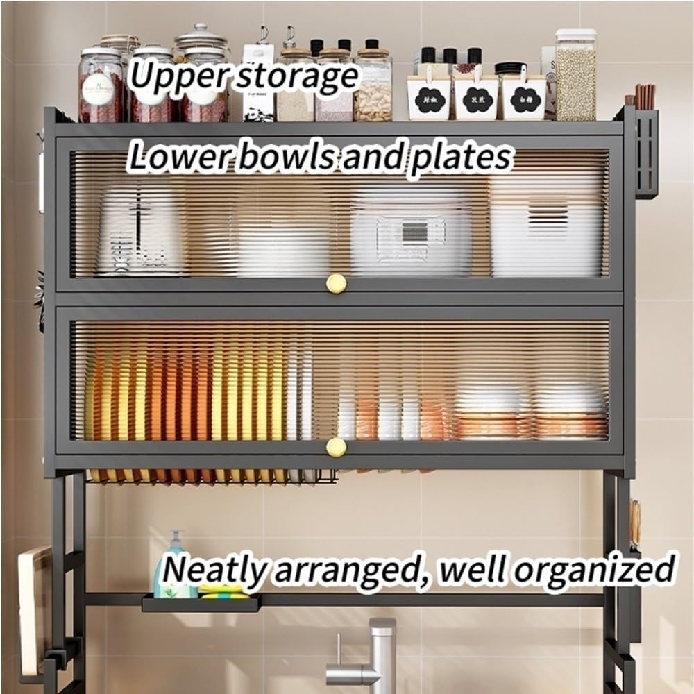 Scolapiatti da cucina da 75 cm, resistente, salvaspazio, soluzione essenziale per riporre pentole e accessori da cucina
