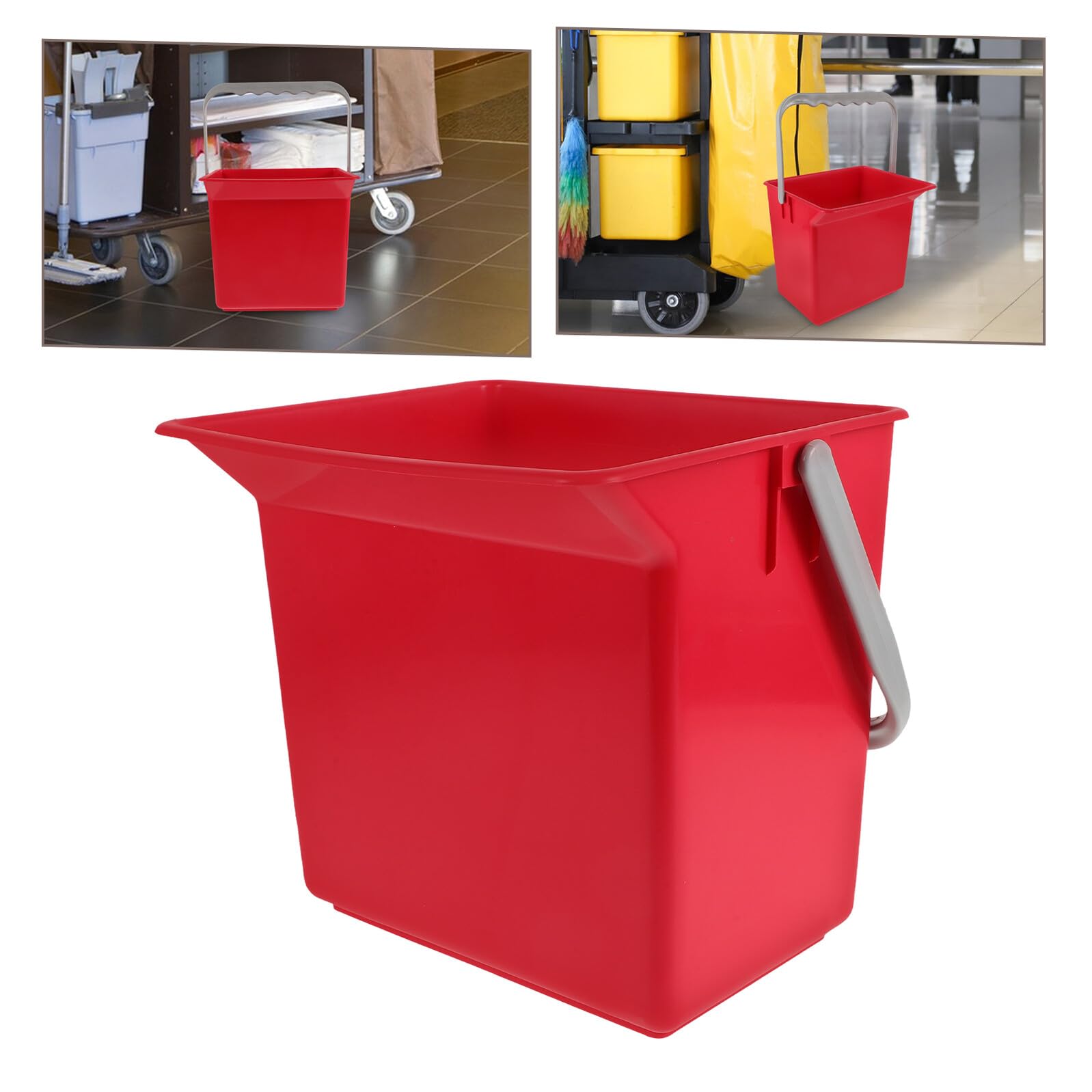 Secchio Capacità Grande in Plastica con Manico Comodo Rettangolare Uso Versatile per Pulizie Domestiche per Casa e Auto