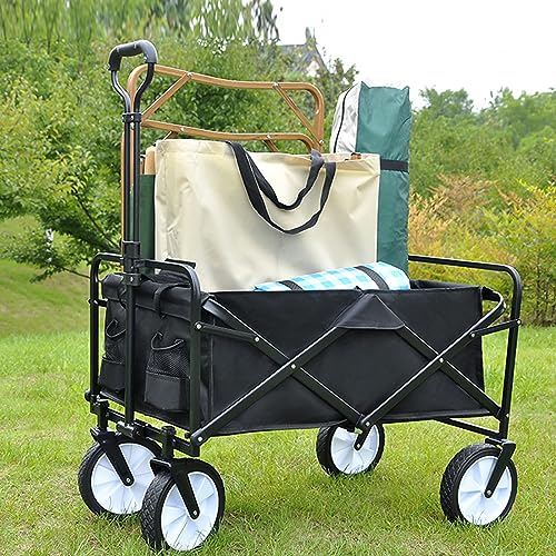 Chariot De Jardín Plegable con Manija Ajustable, Capacidad 150Kg y 252L, Ruedas de Goma, Ideal para Camping y Playa miniatura 2