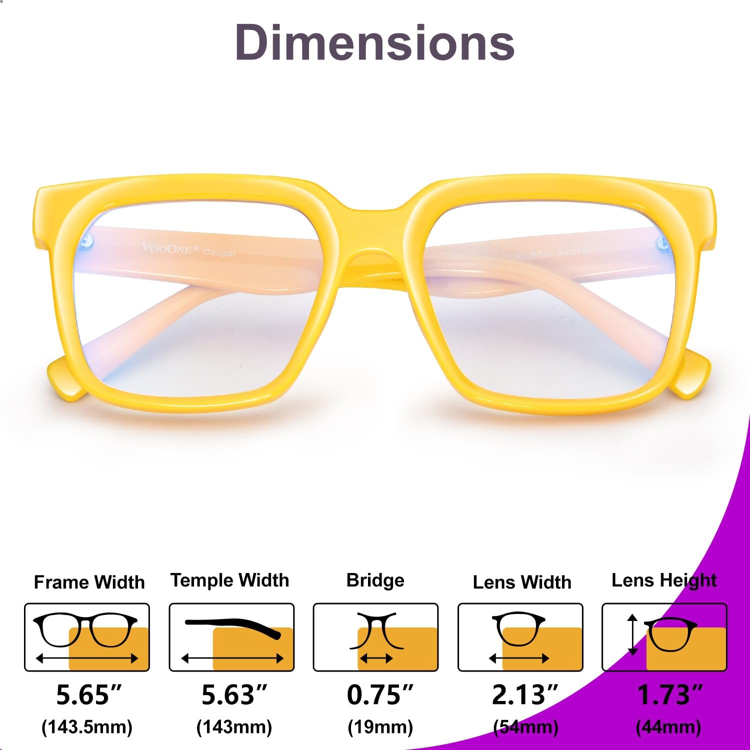 VISOONE Rectangle TR90 Blue Light Blocking Glasses Computer Eyewear with Preppy Look for Women and Men Cougar - Image 7