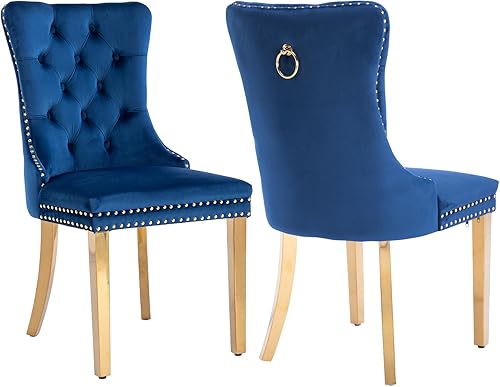 Miniatura 15 de Juego de 4 sillas de comedor de terciopelo beige, sillas tapizadas modernas para comedor con respaldo capitoné y acentos de madera, patas curvas de