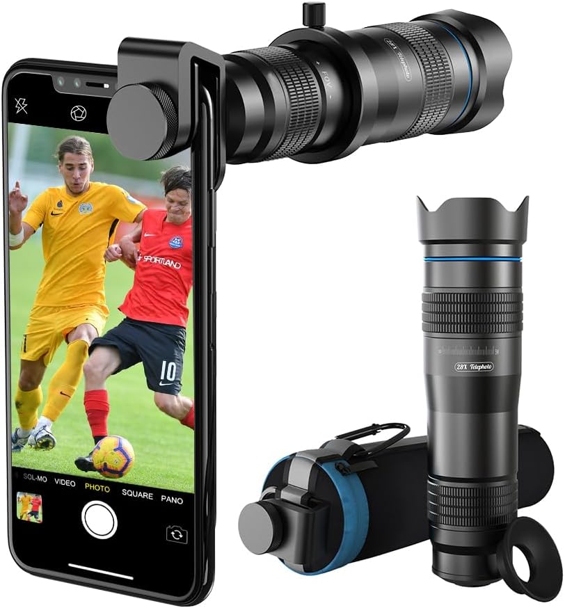 Apexel Camera Lens Kit High Power 28x HD Phone Telephoto Lens Works