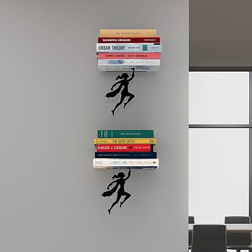 Miniatura 2 de Artori Design Estantería Flotante para Niños, Estante de Libros de Metal Invisible, Estantería de Pared Decorativa para Amantes de los Libros (2 x